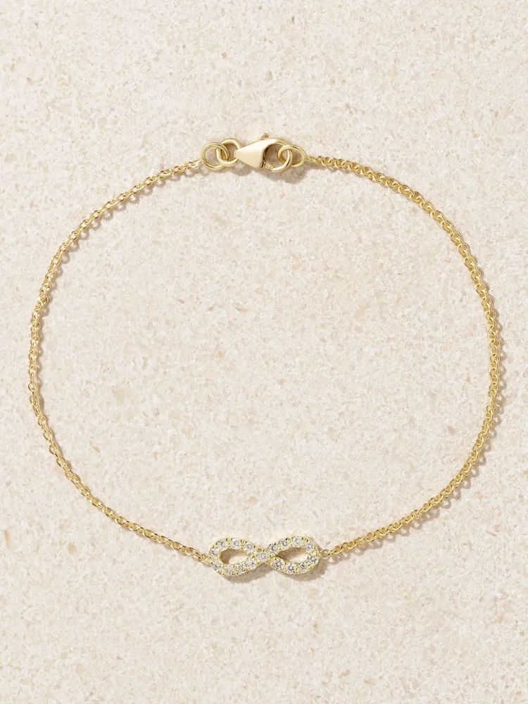 Infinity 18-karat gold diamond bracelet
