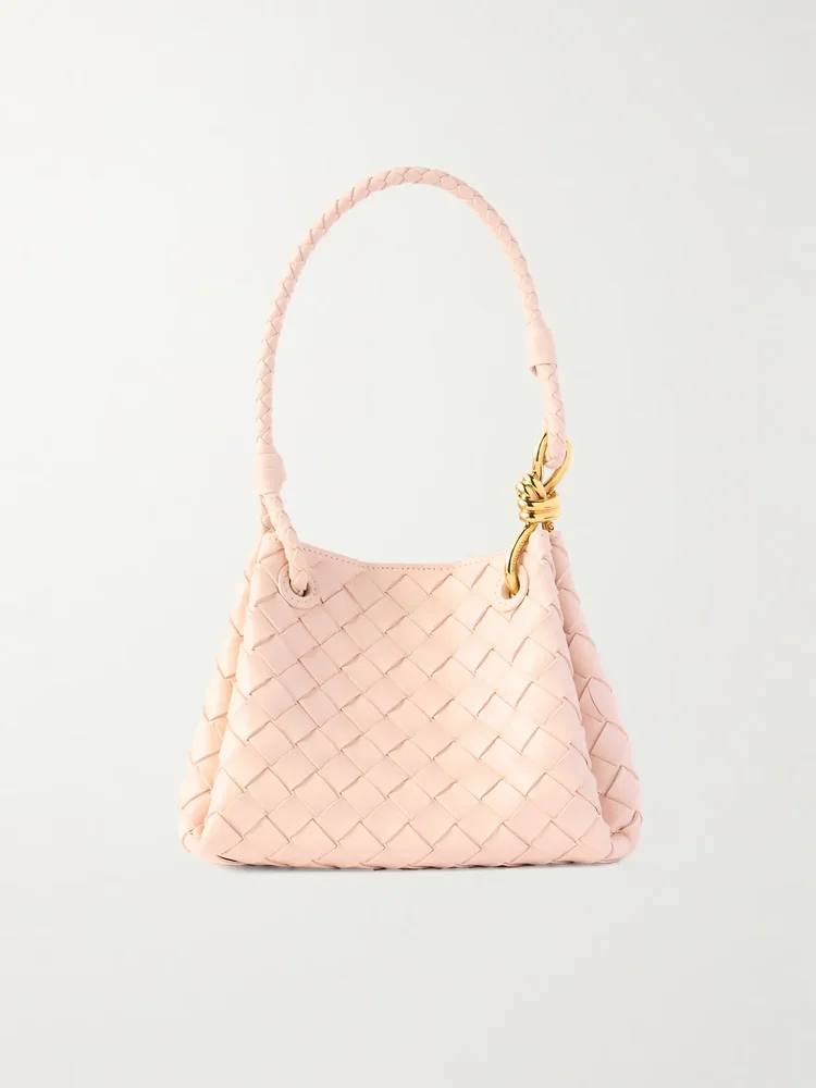 parachute small intrecciato leather shoulder bag