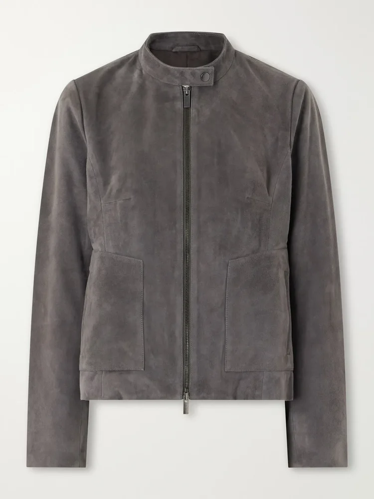 Suede biker jacket