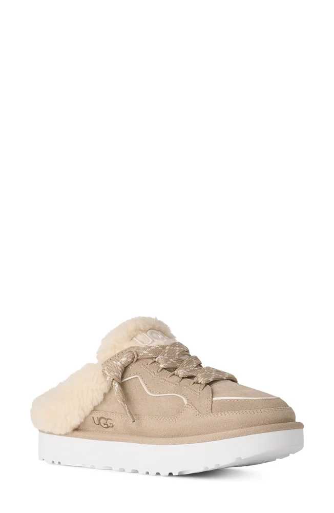 Lowmel Shearling Lined Lace-Up Mule