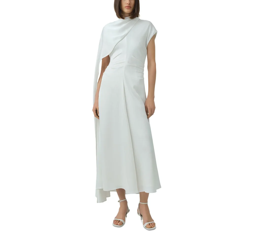 Jacka Draped Satin Midi Dress