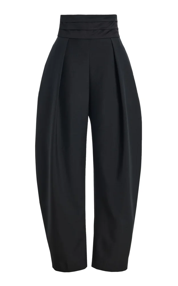 Puck Wool-Blend Barrel-Leg Pants