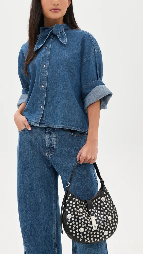 Studded Leather Shoulder Bag