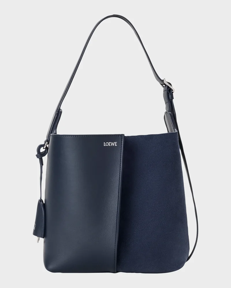 Bilbao Medium Leather and Suede Bucket Bag
