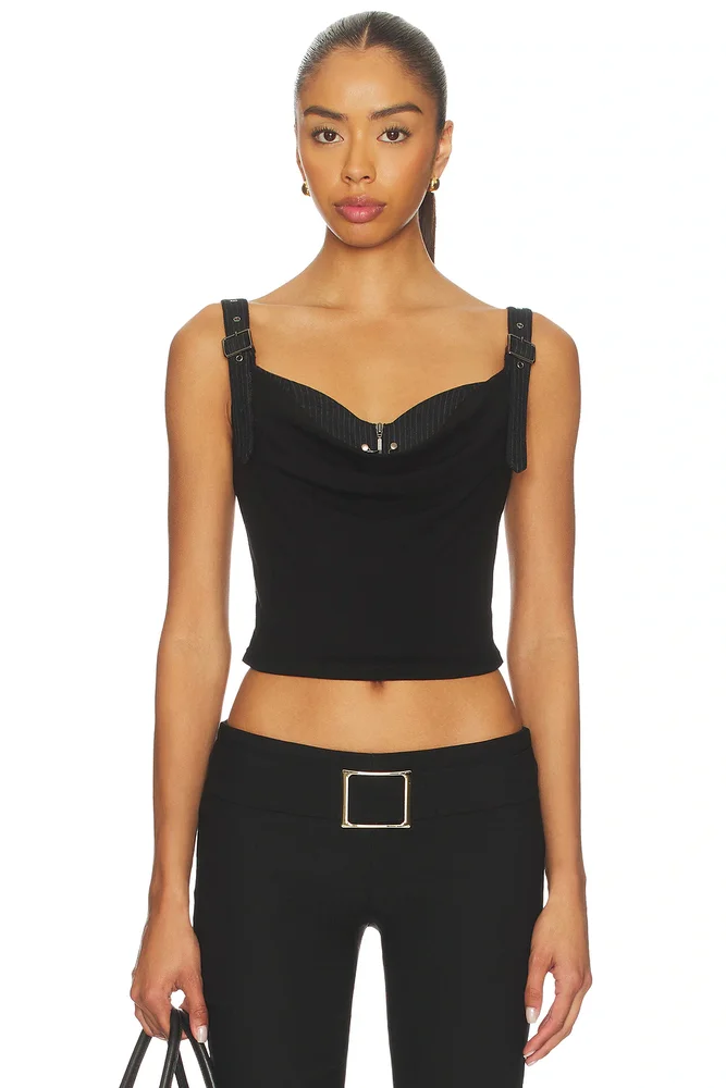 Printed Pleated Corset Top