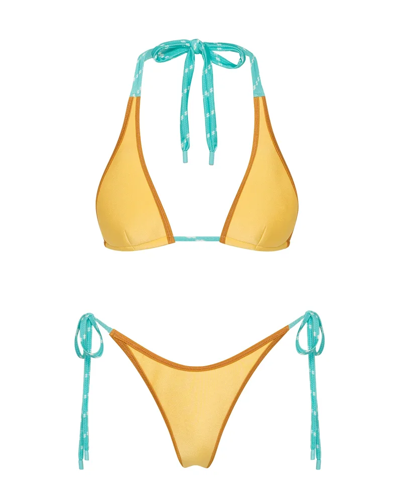 DARA - CANARY CRUSH Neoprene Triangle Bikini Set | Triangl