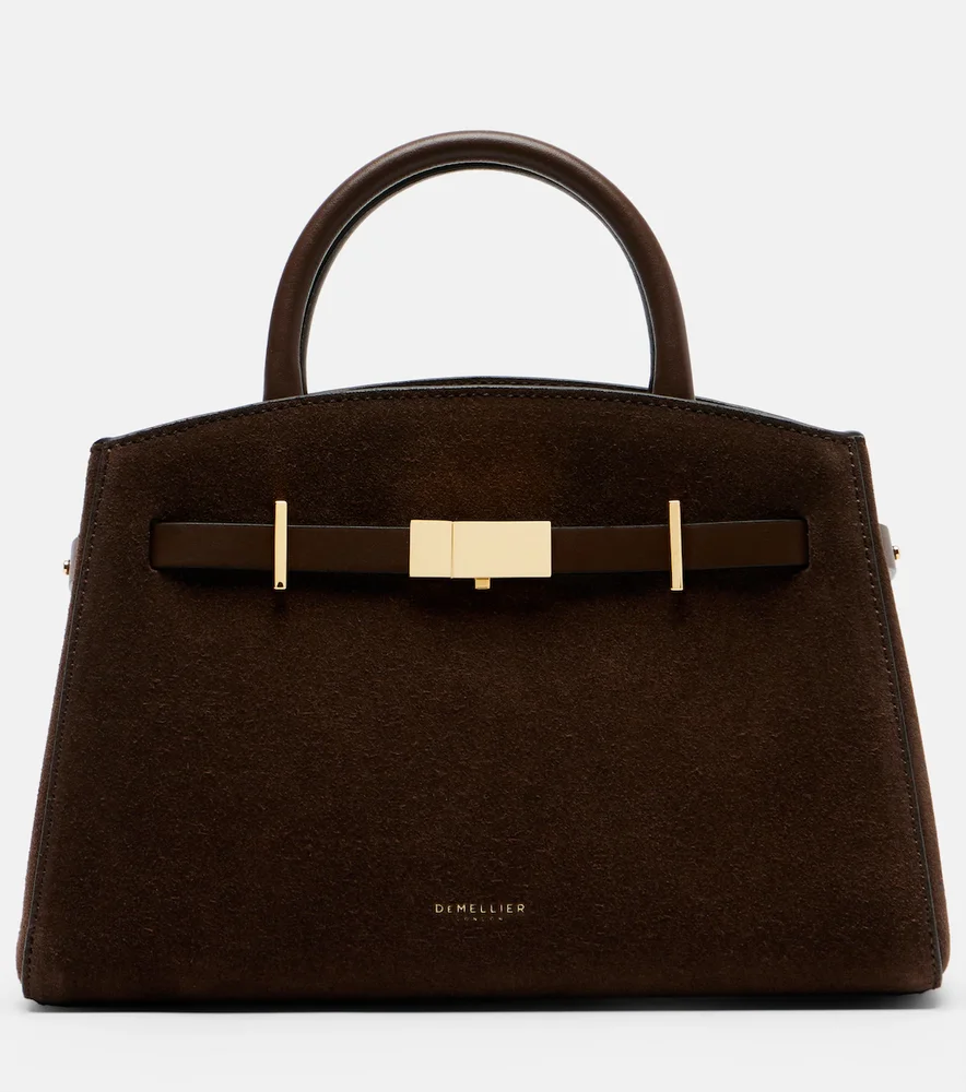 Hudson Small suede top-handle bag