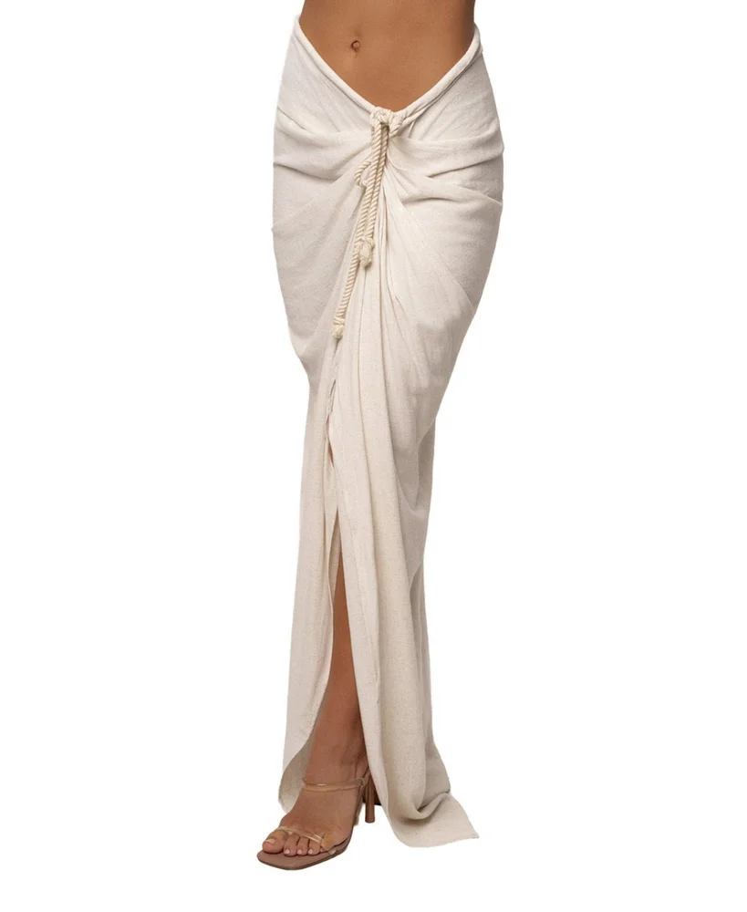 Noelia Linen Slit Skirt