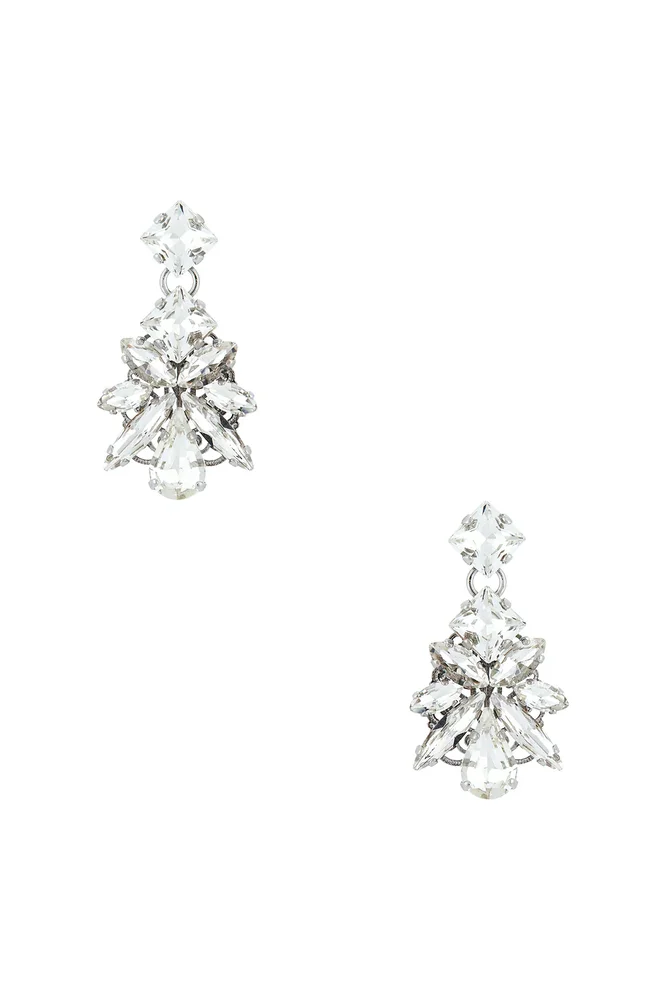 Pixel Post With Leaves Pendant Earrings