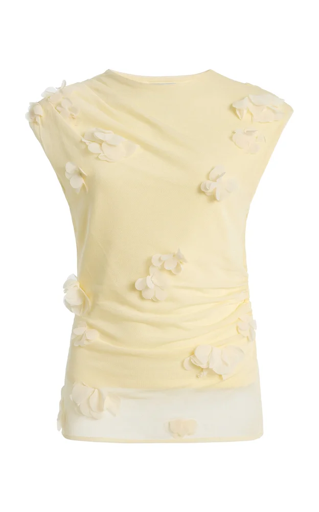 Tessa Floral Applique Mesh Top