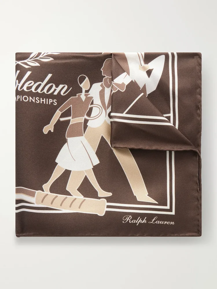 x Wimbledon Printed Silk-Twill Pocket Square