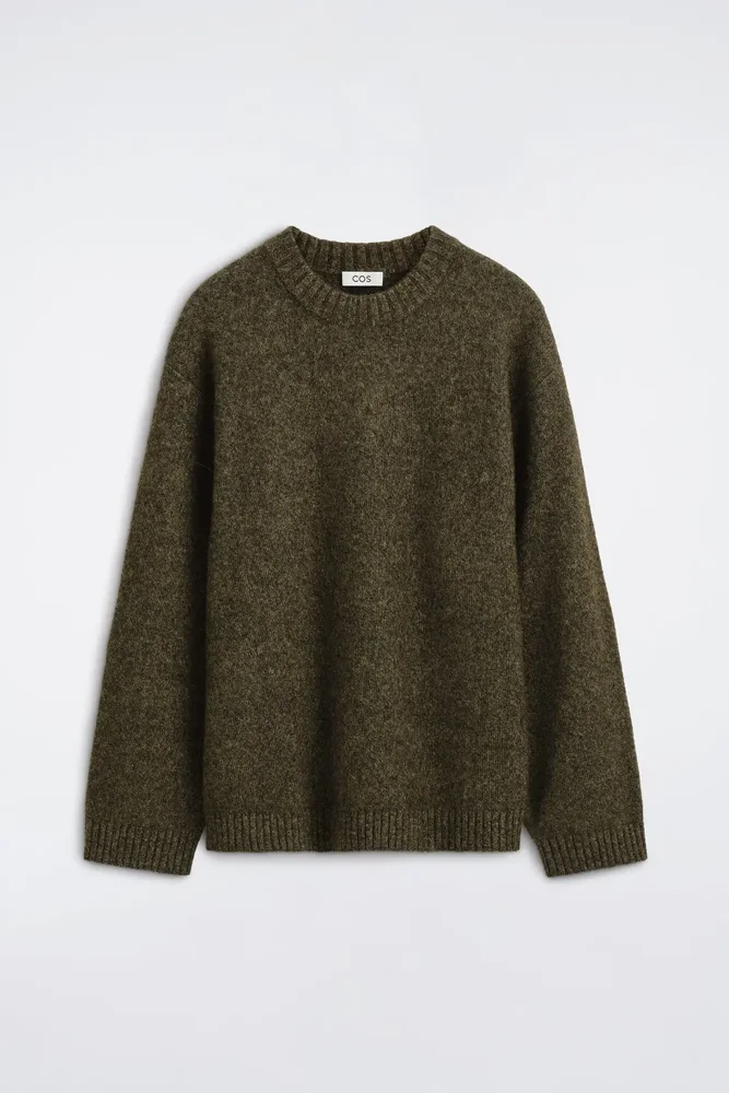 Oversized Alpaca-Blend Crew-Neck Sweater