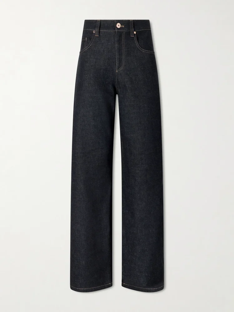 Mid-rise straight-leg jeans
