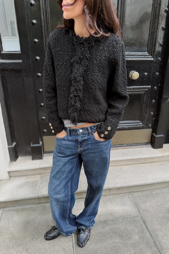 Structured Fringed Cardigan