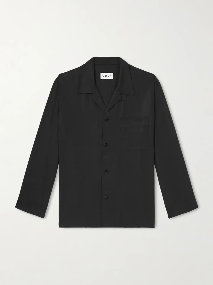 Camp-Collar Lyocell Pyjama Shirt