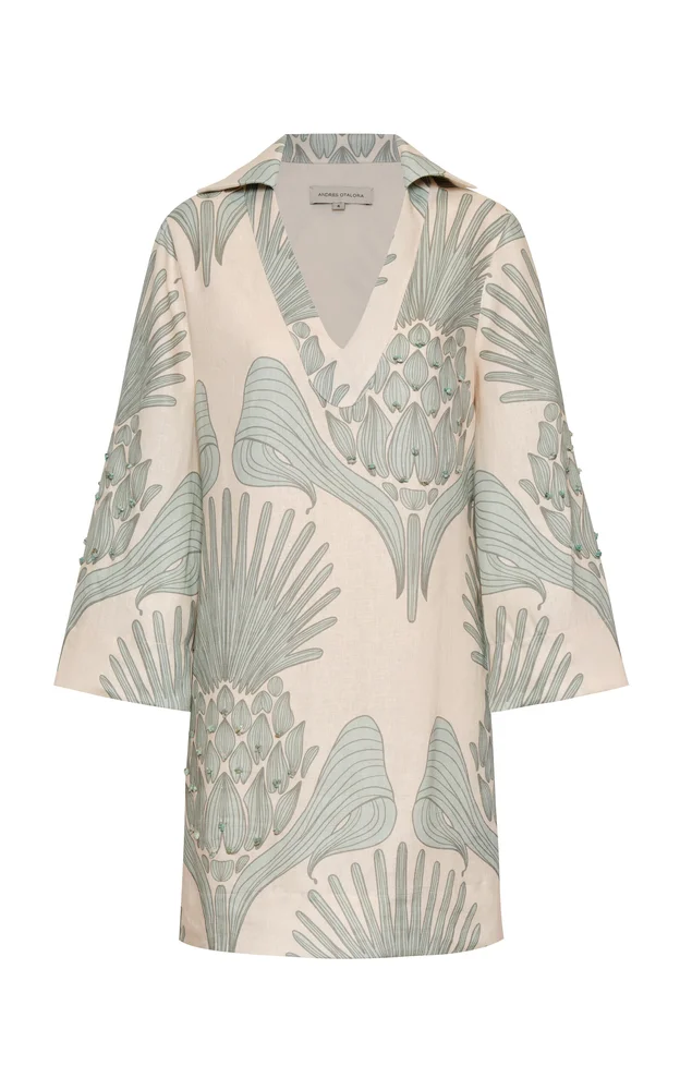 Aziza Mia Embroidered Linen Mini Tunic