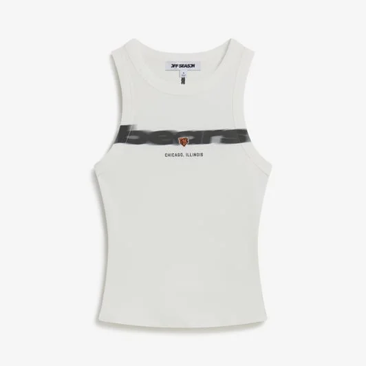 Women's White Chicago Bears Micro Rib Tank Top