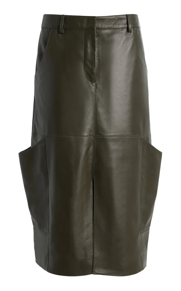 Oakley Leather Midi Skirt
