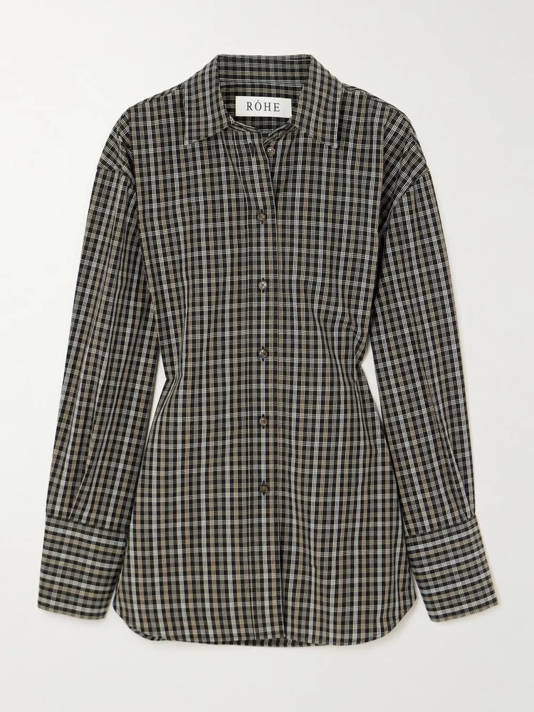Checked cotton-poplin shirt