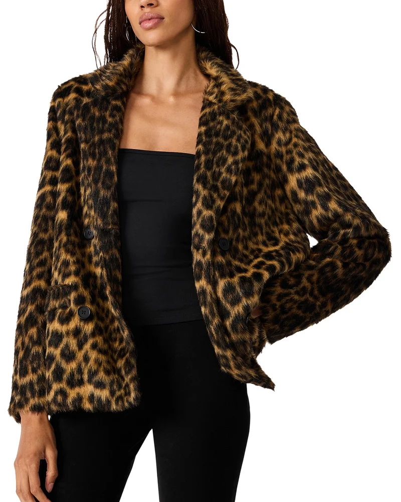 Madley Faux Fur Notch Collar Jacket