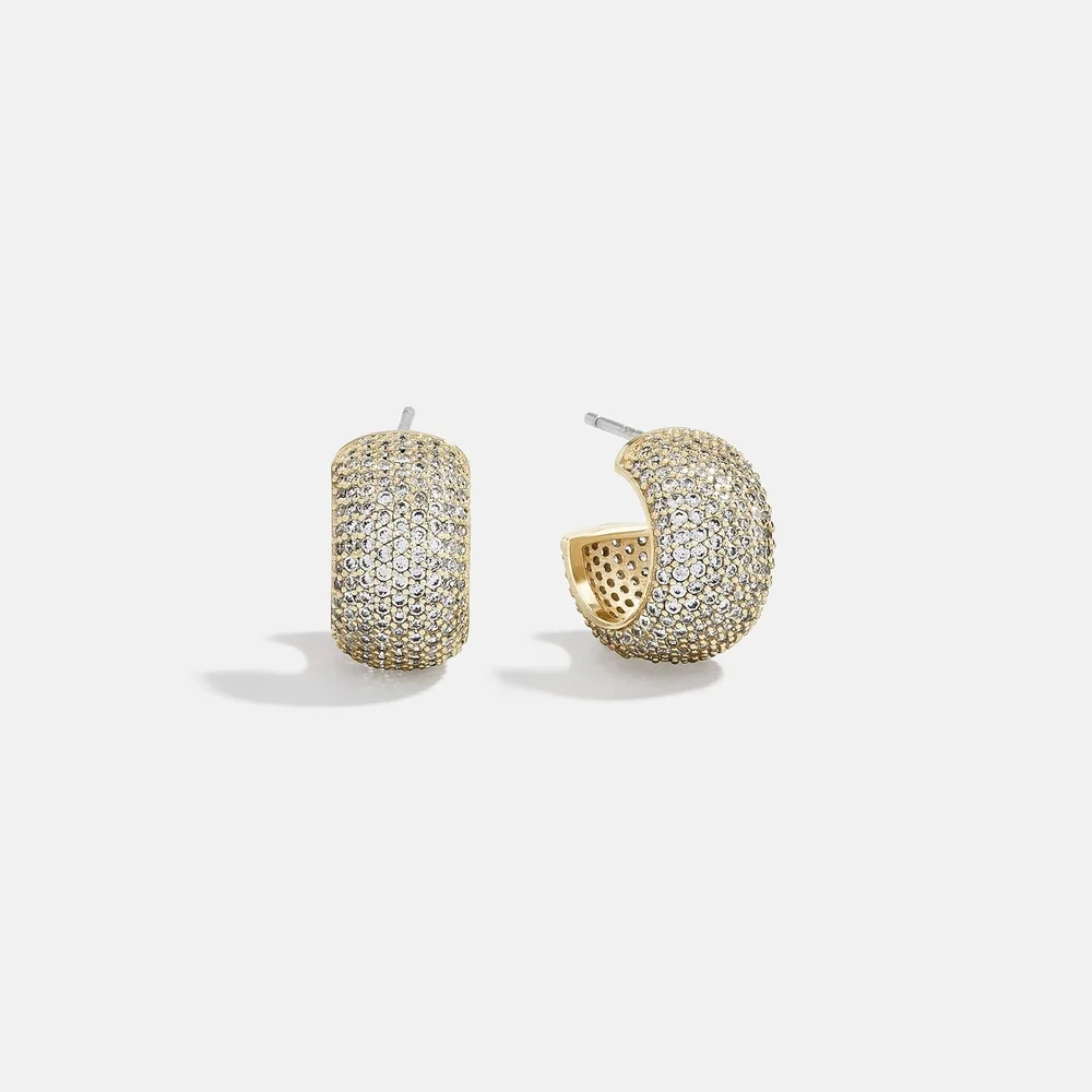 Claire 14K Pavé Huggie Earrings