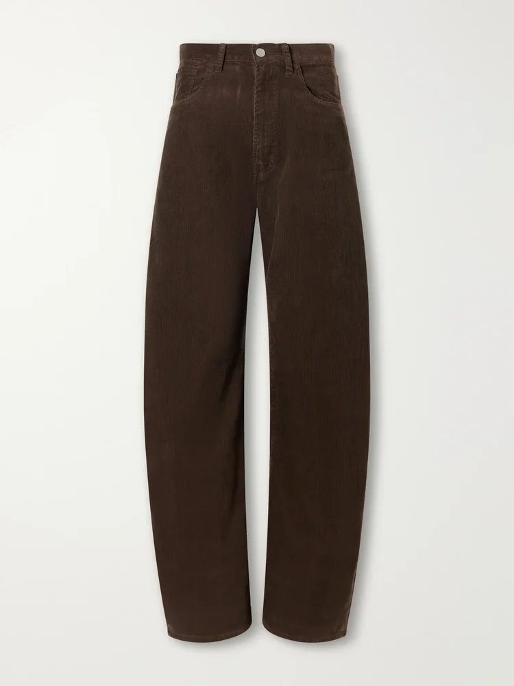 Cotton-corduroy wide-leg pants