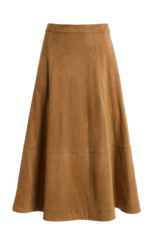 The Aspen Faux Suede Midi Skirt