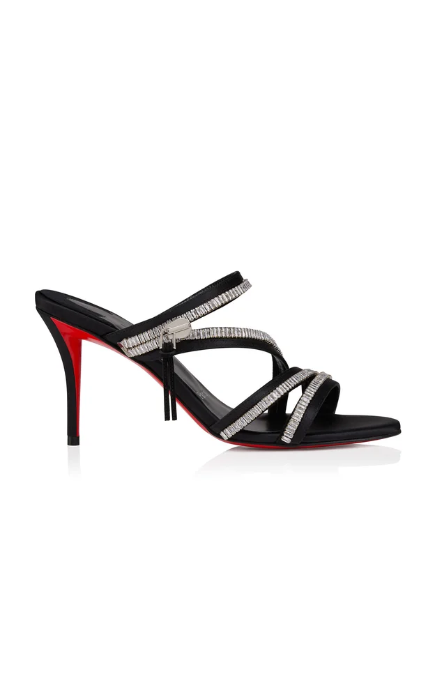 Meryl 80mm Crystal Crepe-Satin Sandals