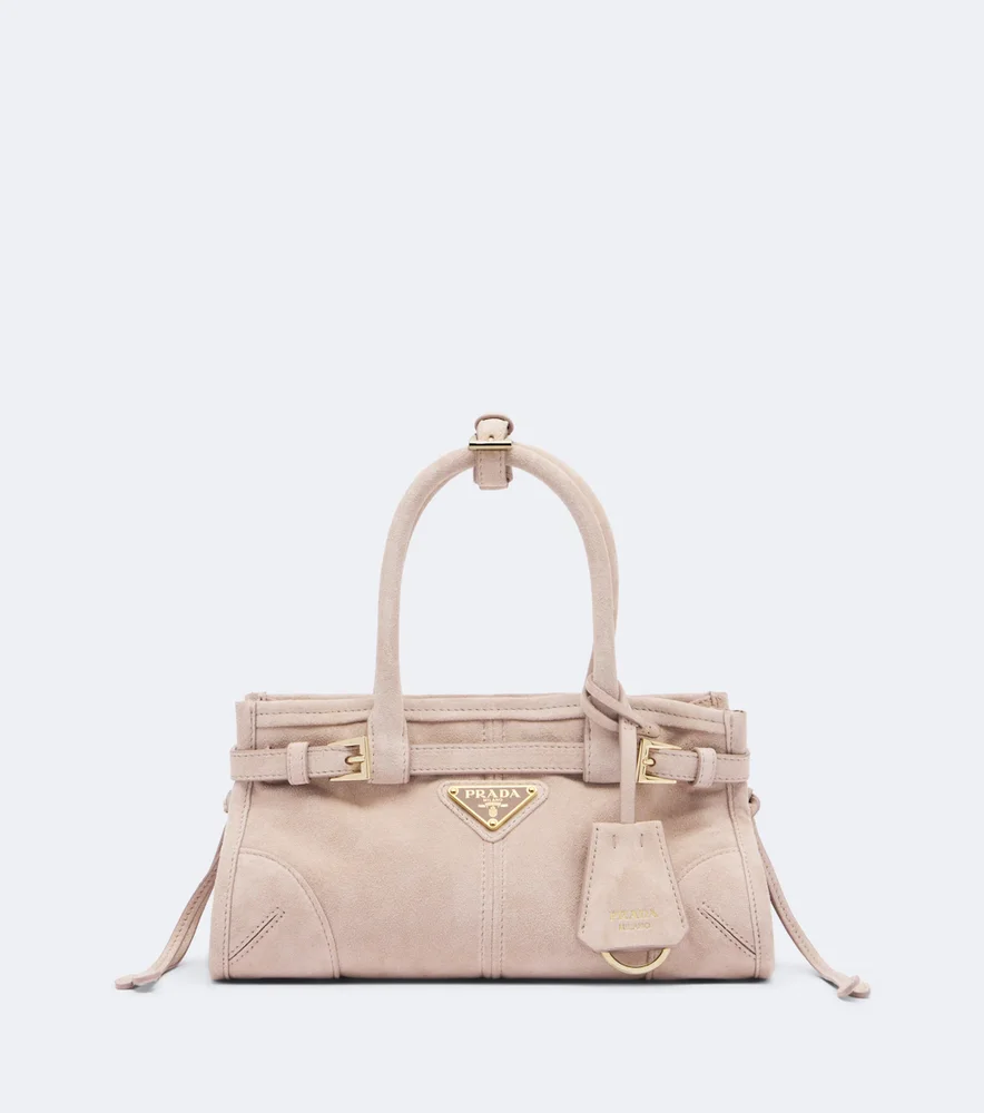 Prada Bonnie Mini suede top-handle bag
