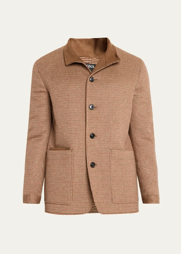 Men's Houndstooth Wool-Blend Jacket