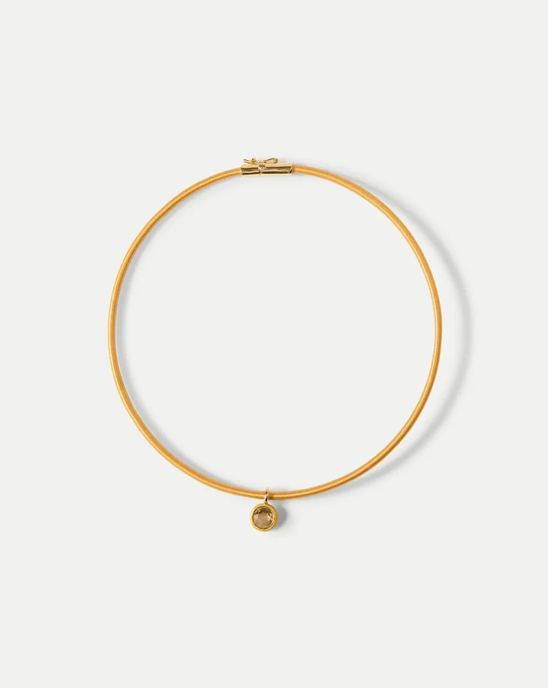 Yellow Cord Pendant Necklace Mustard