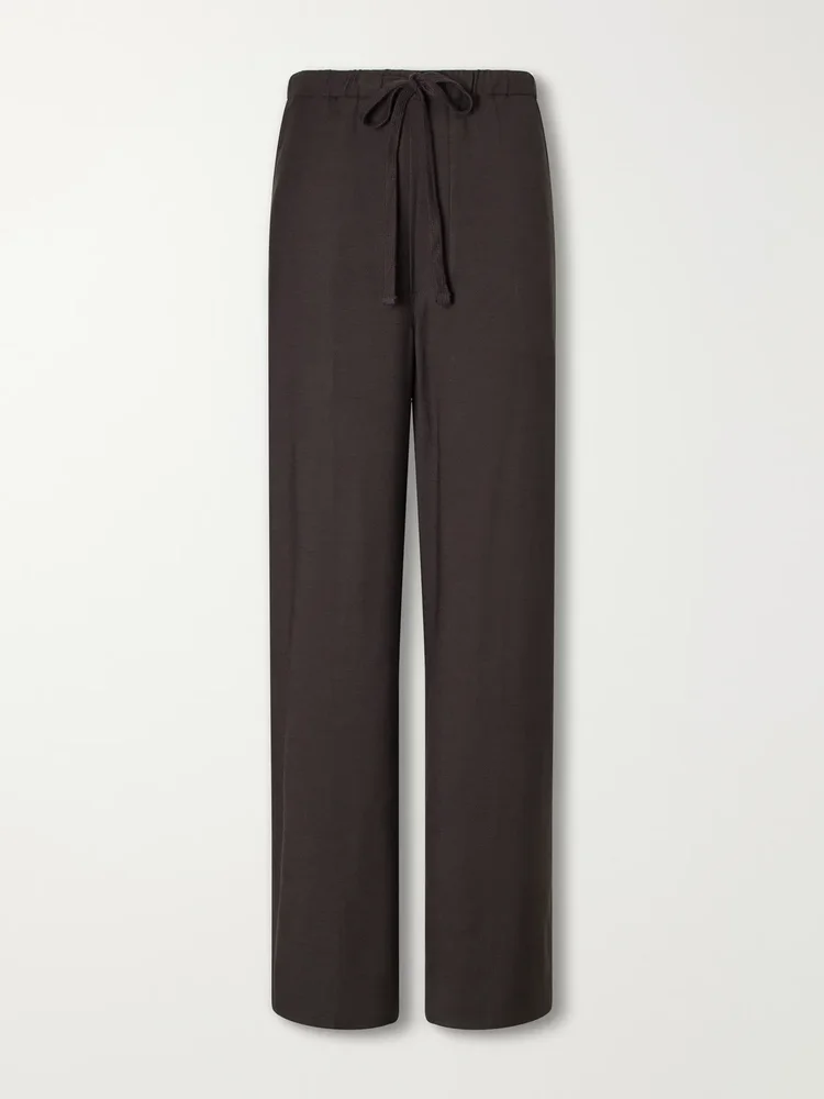 Aurora twill wide-leg pants