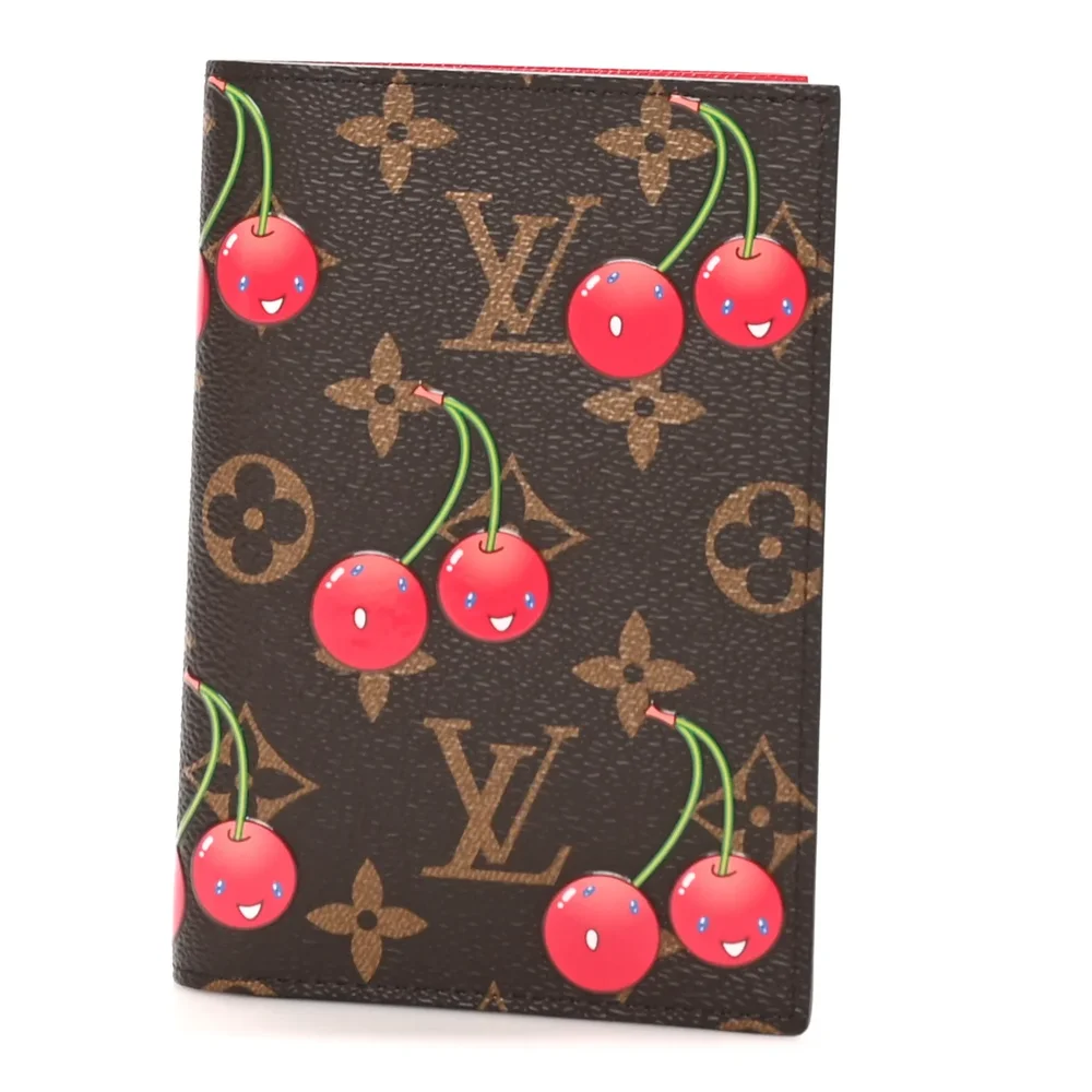 LV X TM Monogram Cerises Passport Cover