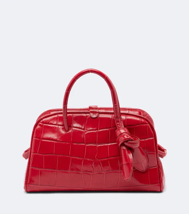 Turismo Small croc-effect leather bowling bag