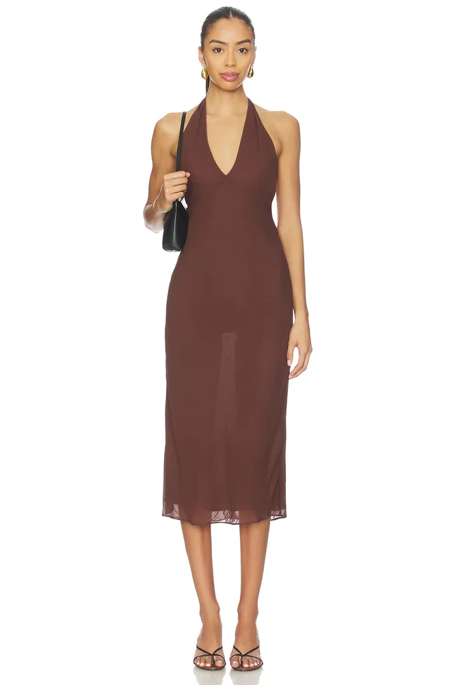 Via Halter Midi Dress