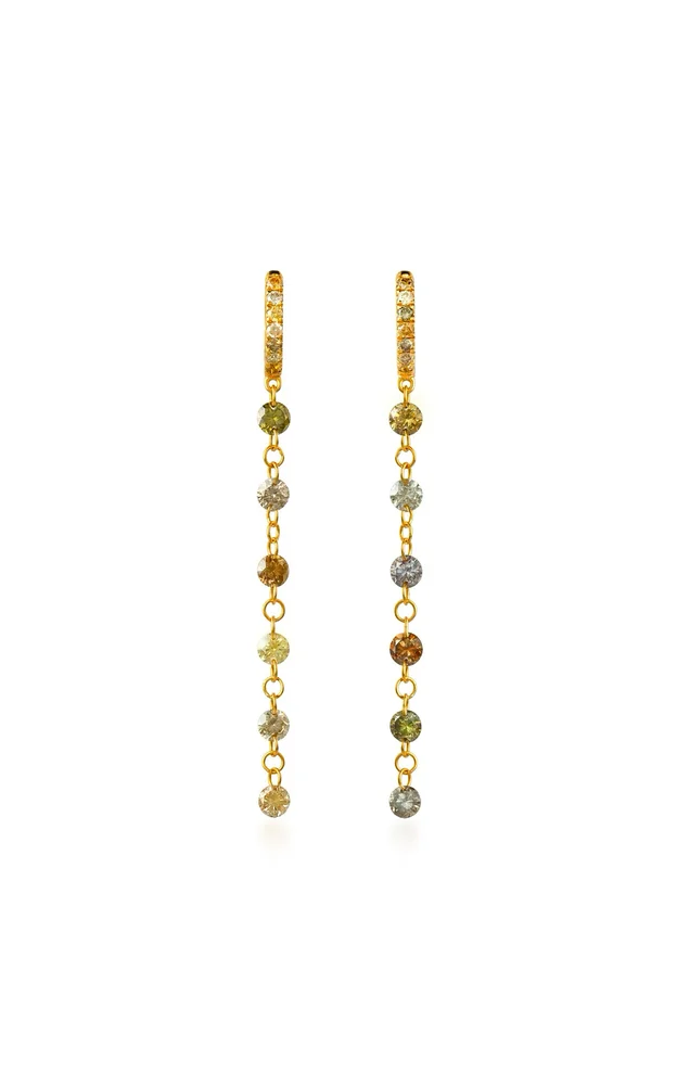 Fancy Color Drill Linear Earrings Petite Diamond
