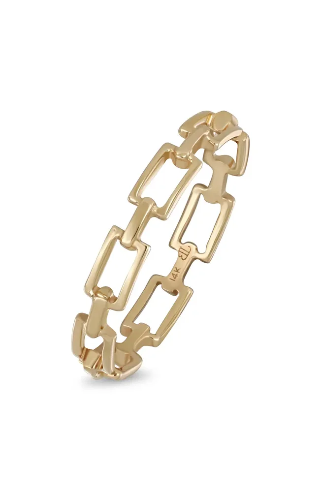 14K Gold Link Stacking Ring