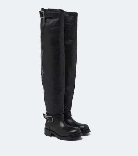 Leather over-the-knee boots