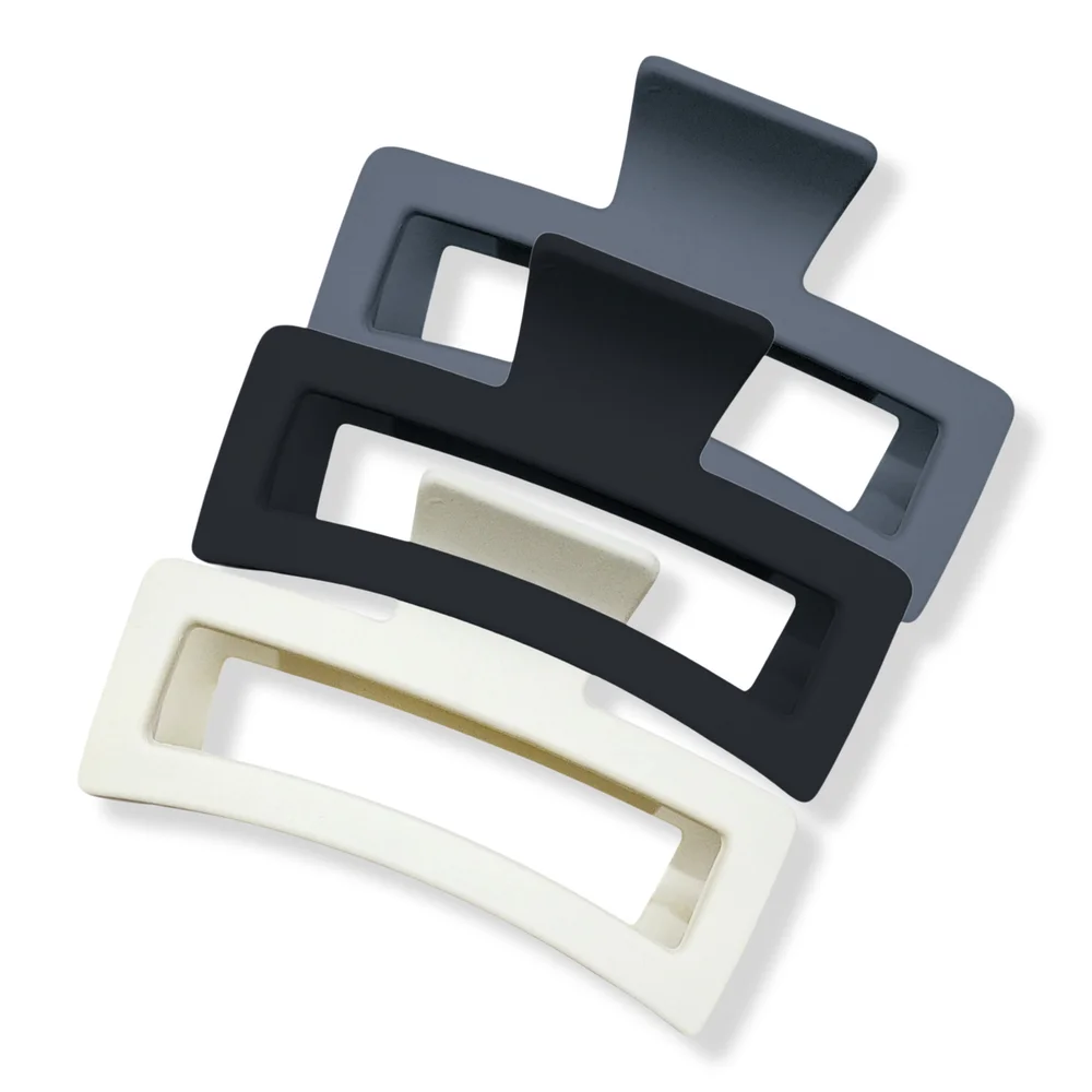 Rectangle Oversized Claw Hair Clip, 3 Pack