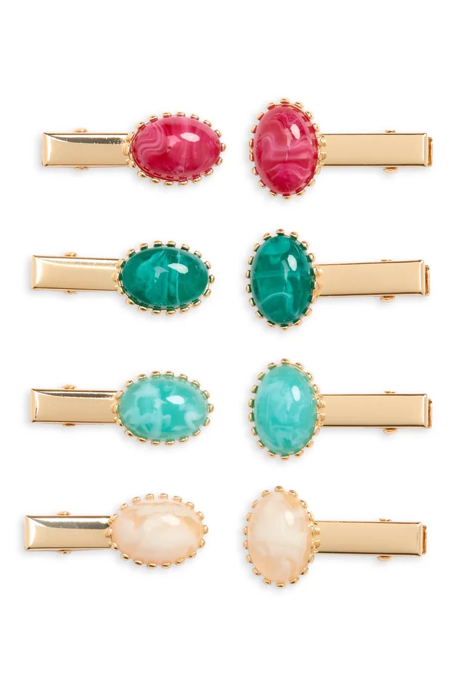 Assorted 8-Pack Cabochon Hair Clips