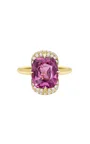 18K Yellow Gold Diamond And Garnet Ring