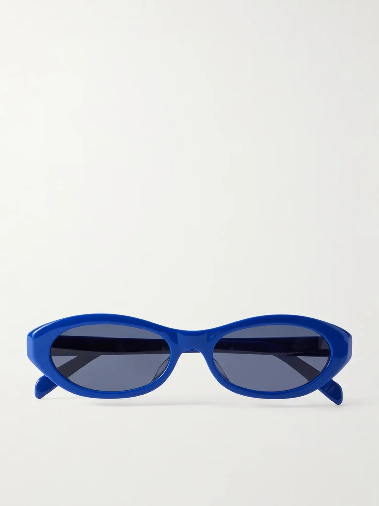 Triomphe mini oval-frame acetate sunglasses