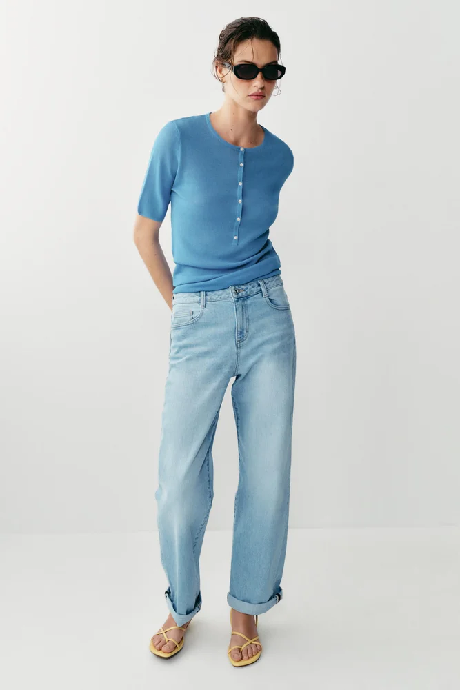 Z.07 RELAXED FIT HIGH WAISTED TURN-UP JEANS