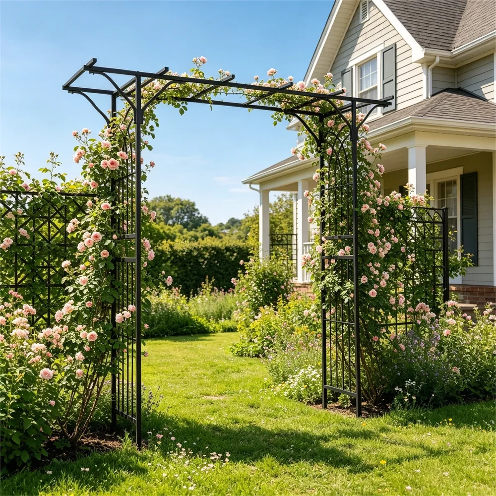 Scrollwork Metal Garden Arch