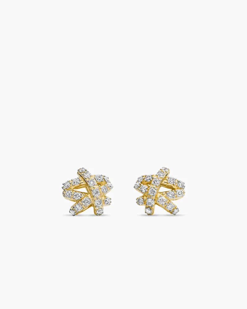 Pave Crossover Stud Earrings 9mm