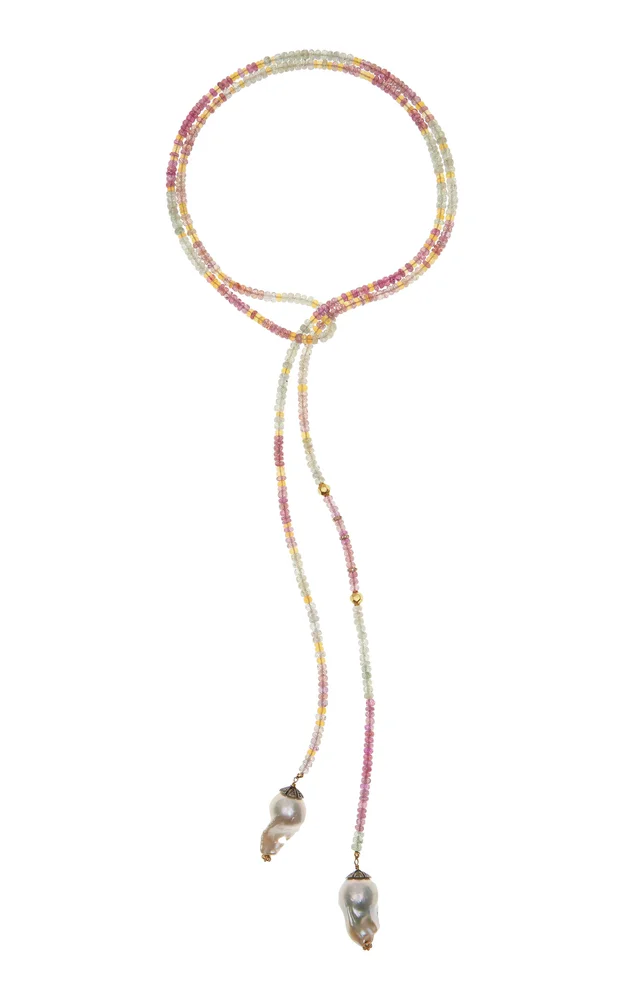 18K Yellow Gold Diamond Lariat Necklace