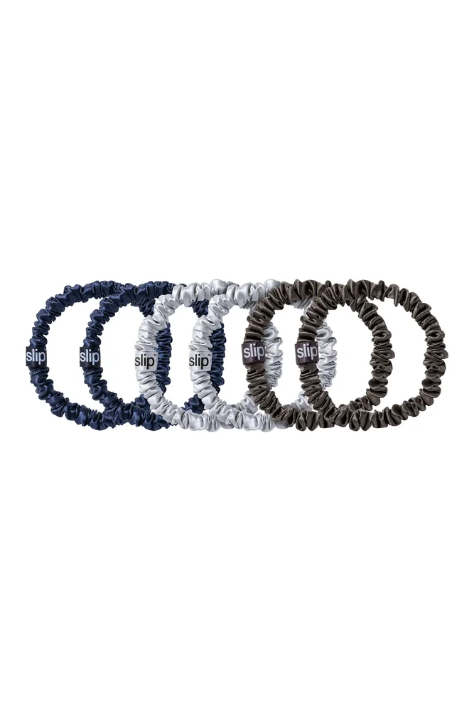 Pure Silk 6-Pack Skinny Scrunchies