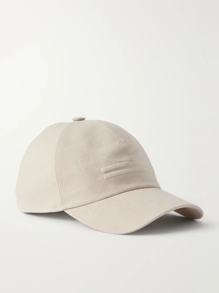 Oasi Logo-Detailed Linen Baseball Cap