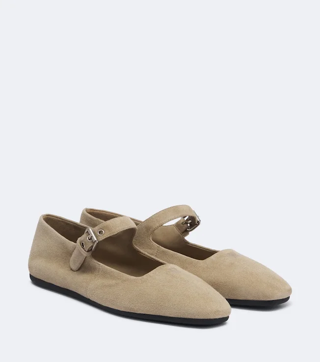 Suede Mary Jane flats