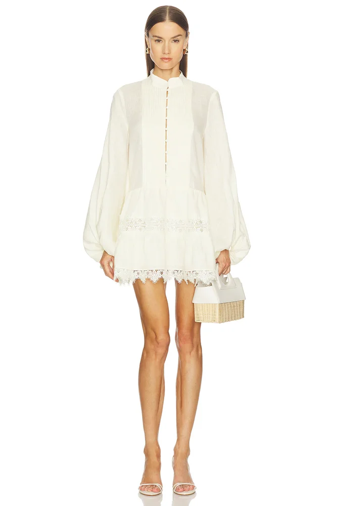 Antonia Lace Trim Mini Dress